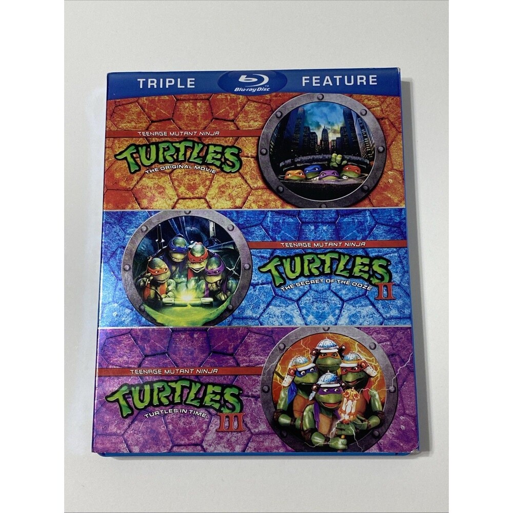 Teenage Mutant Ninja Turtles Movie Triple Feature Blu Ray With OOP Slipcover